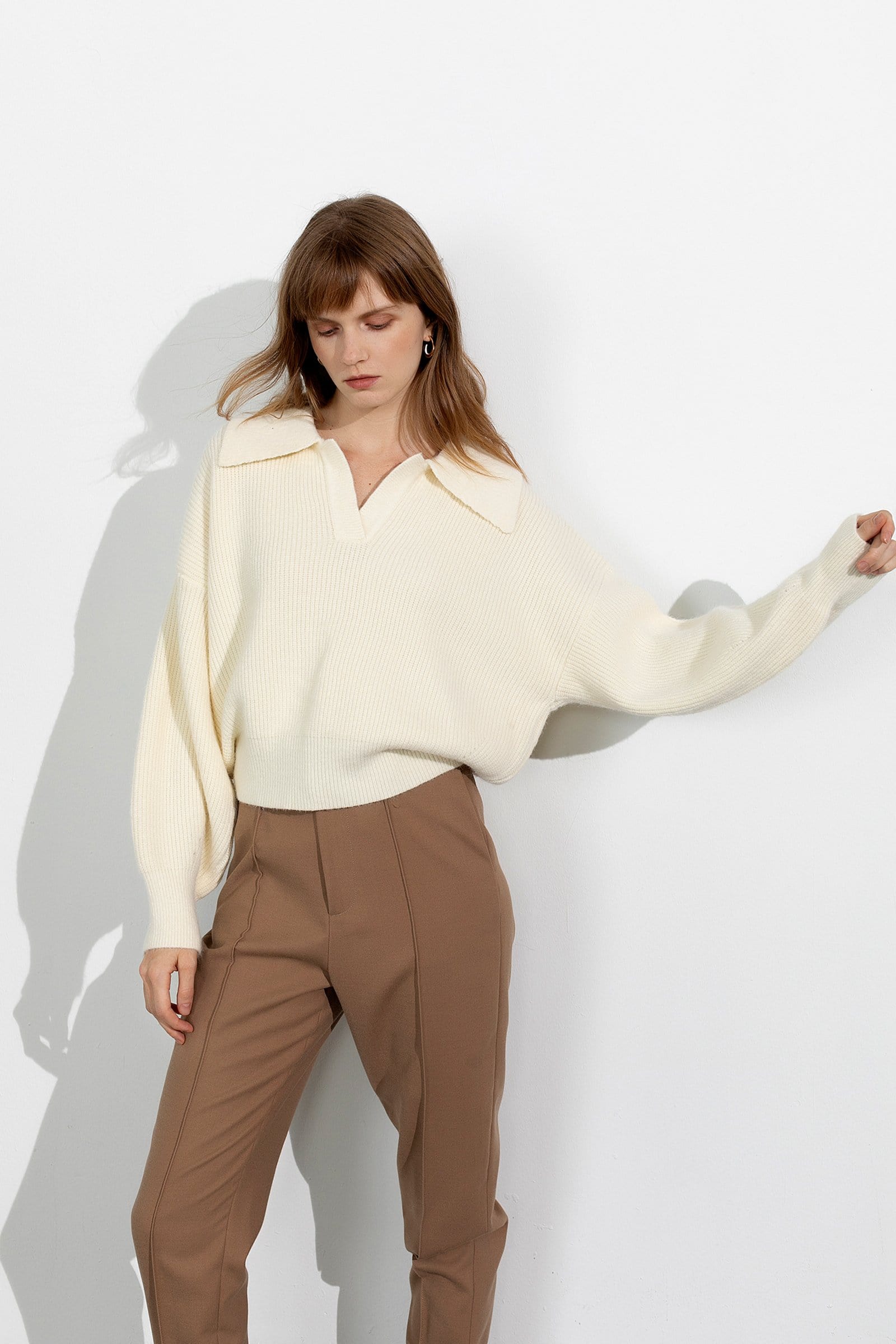 Henrietta Ivory Collared Sweater