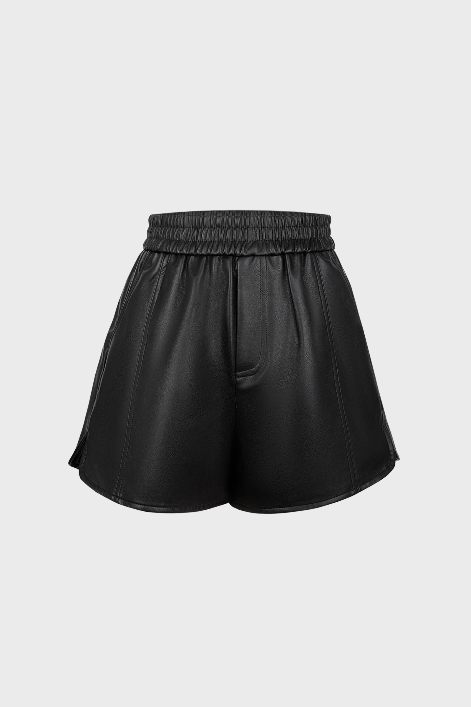 Joleen Black Leather Shorts