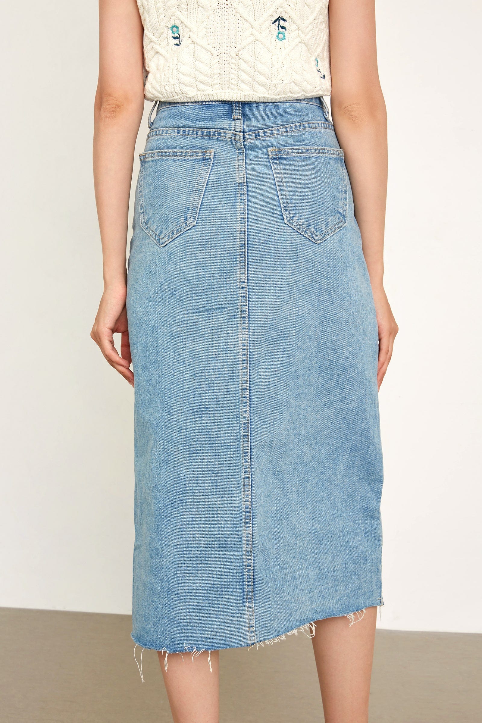 Samaria Light Sky Blue Asymmetrical Skirt