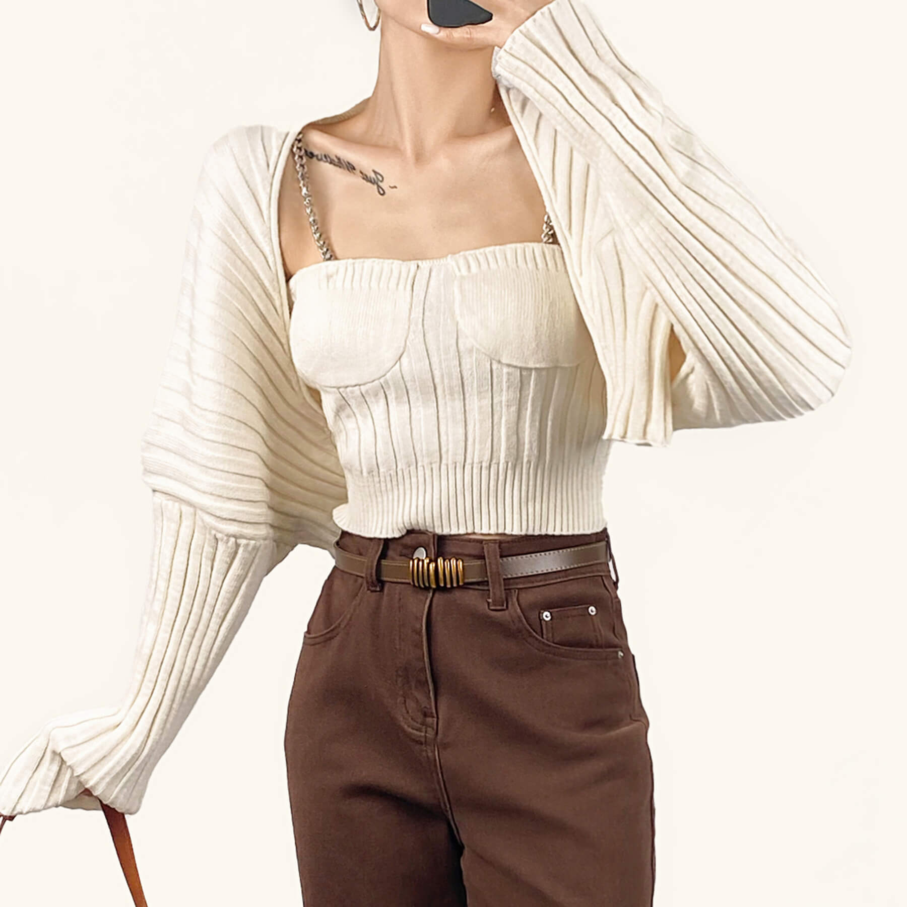 Fatimah White Knit Set