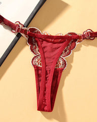Butterfly Embroidered Low-rise Thong