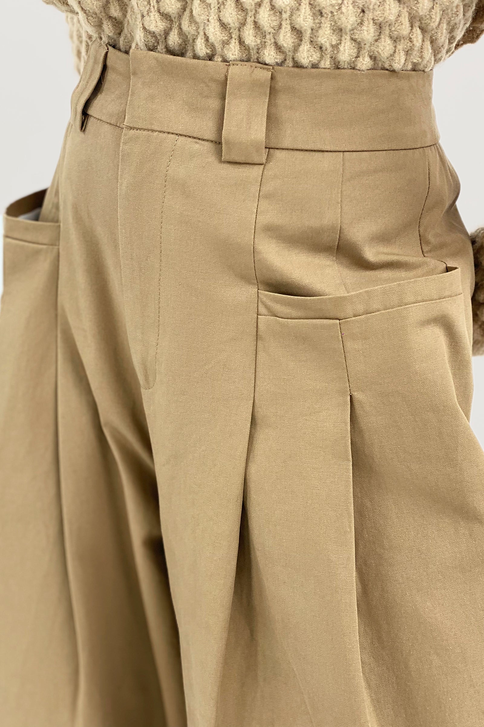 High Waist Solid Wide Leg Pants
