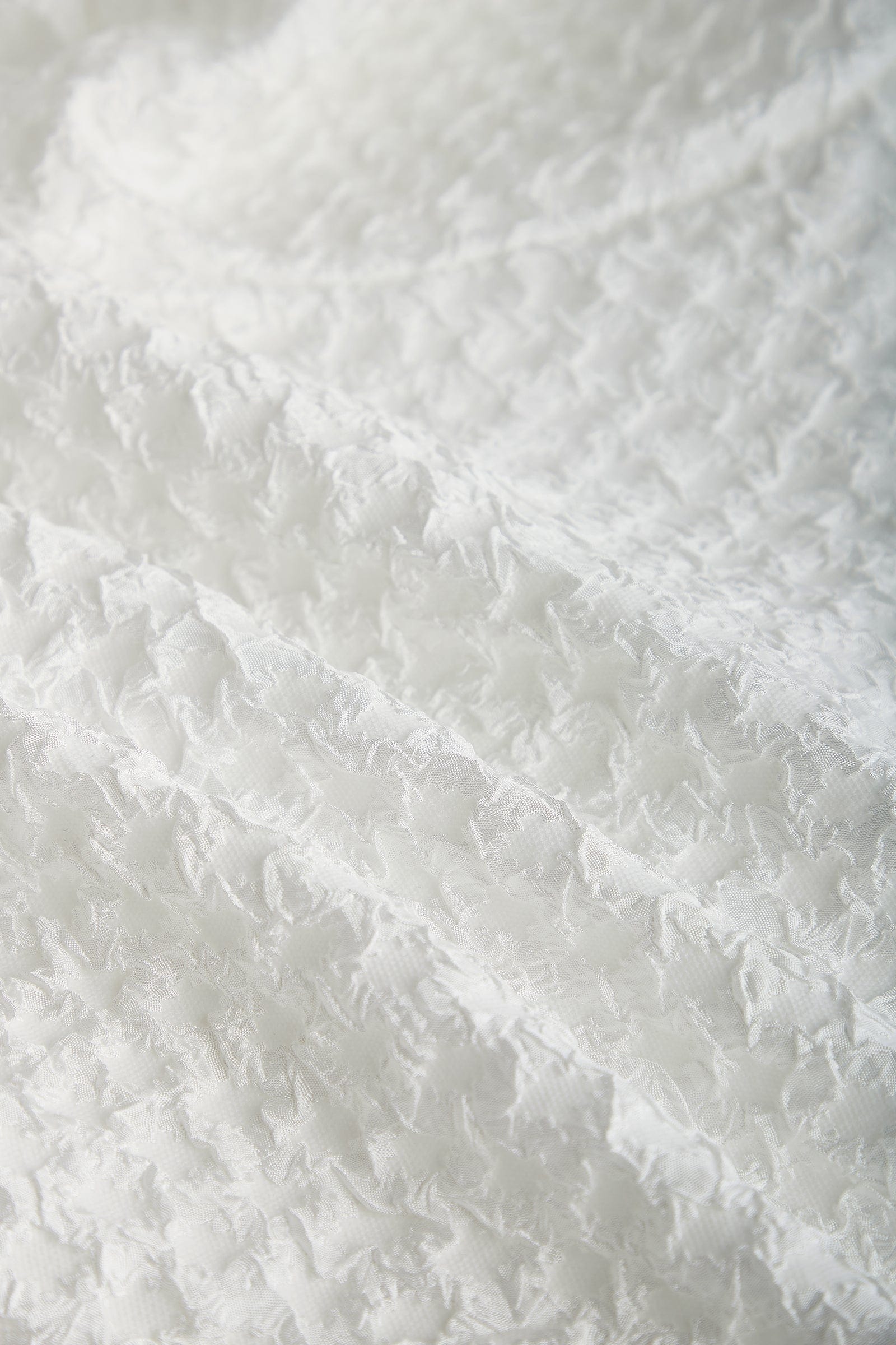 White Textured Puff Sleeve Blouse