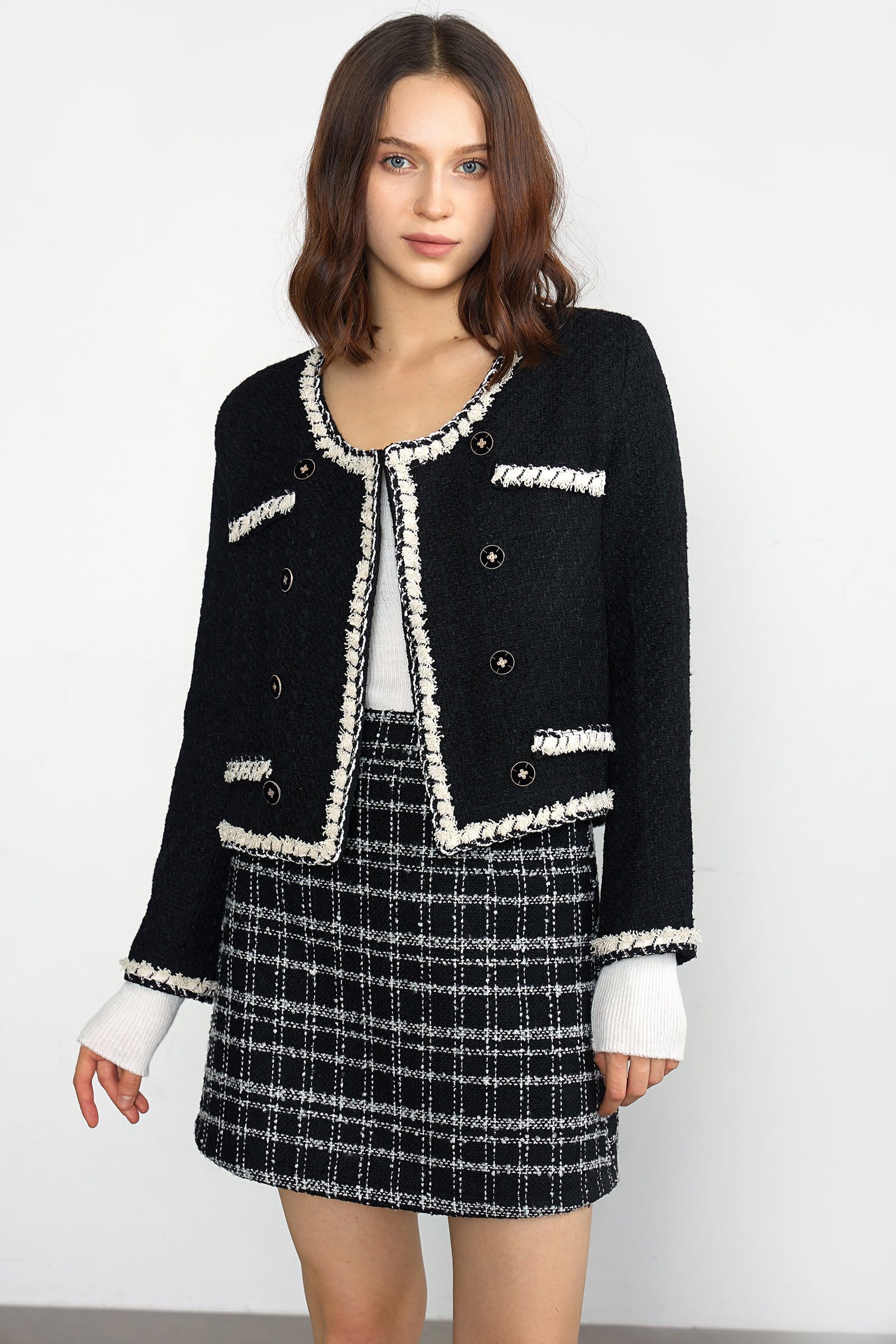 Jacey Black Double Breasted Jacket