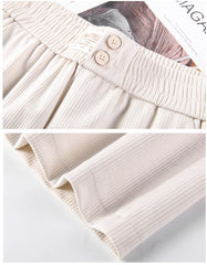 Light Khaki High-Waisted Straight Slacks