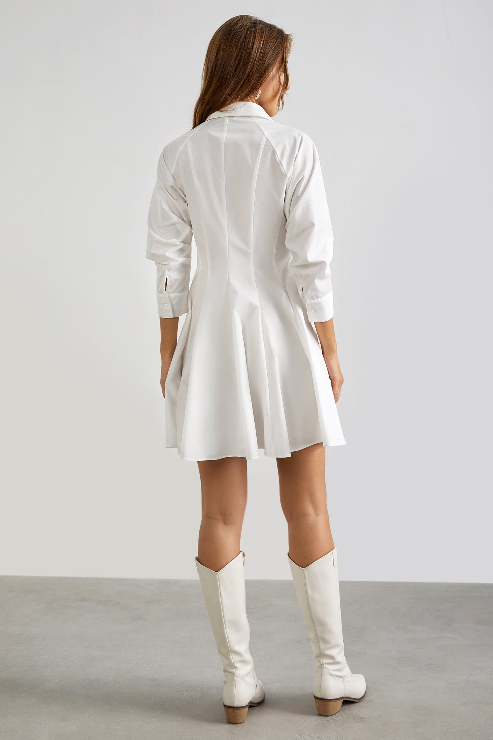 Serena White Button Up Shirt Dress