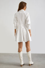 Serena White Button Up Shirt Dress
