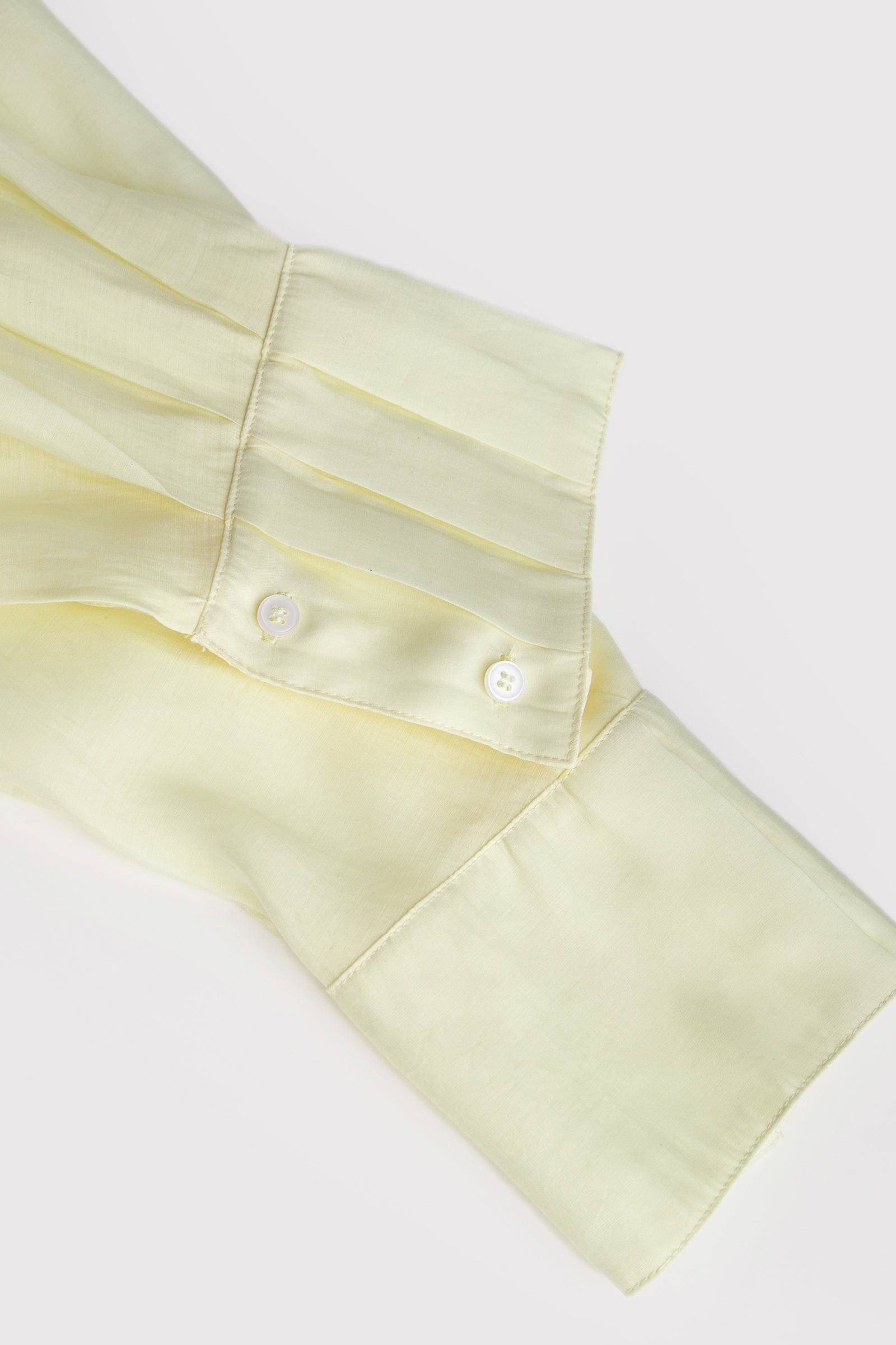 Lemon Chiffon Button-Up Drop Shoulder Oversized Shirt