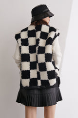 Stearns Black Checkerboard Teddy Vest