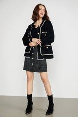 Yasmina Black Drop Shoulder Chunky Knit Cardigan