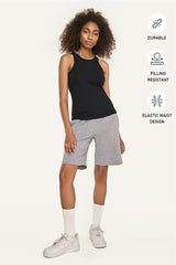 Women's Light Grey Drawstring Longline Cotton Sportswear