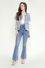 Royal Blue Pocket Front Tweed Jacket