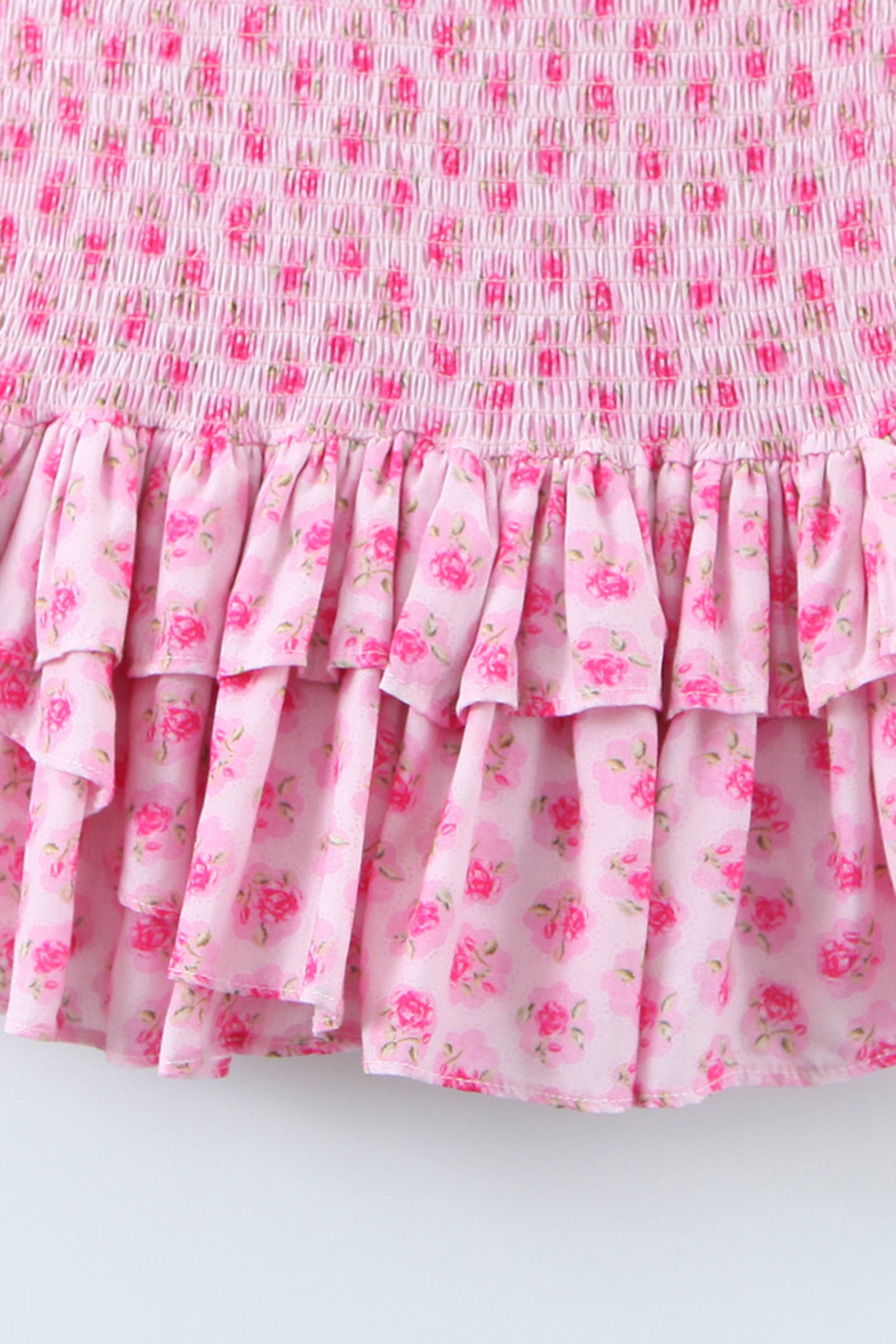 Pink Ruched Bodycon Ruffled Mini Dress