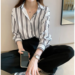 Royal White Striped Cuff Shirt