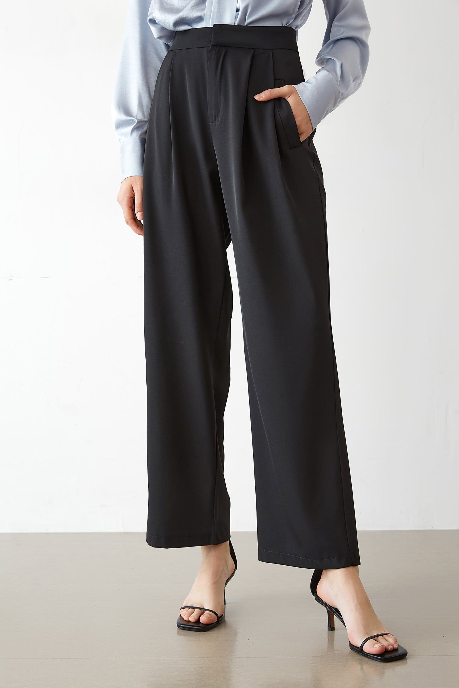 Kaira Black Wide Leg Work Pants