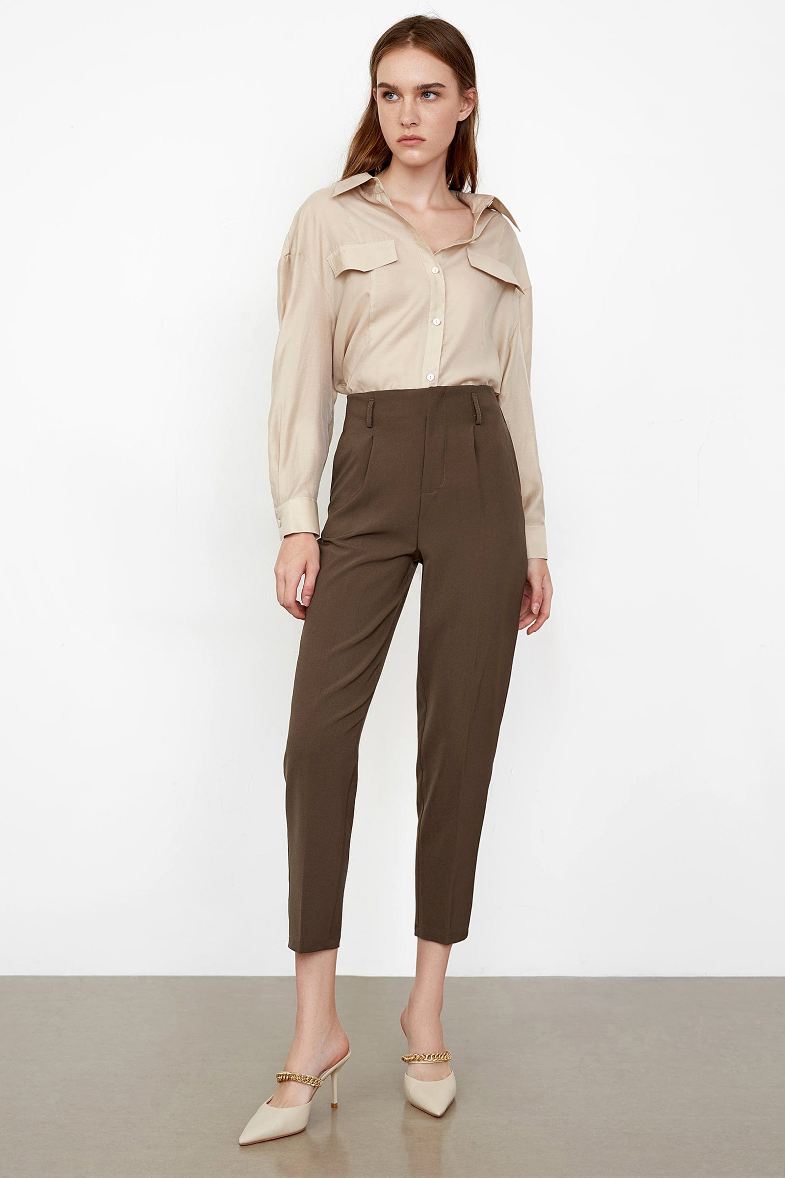 Kamren Saddle Brown Straight Leg Pants