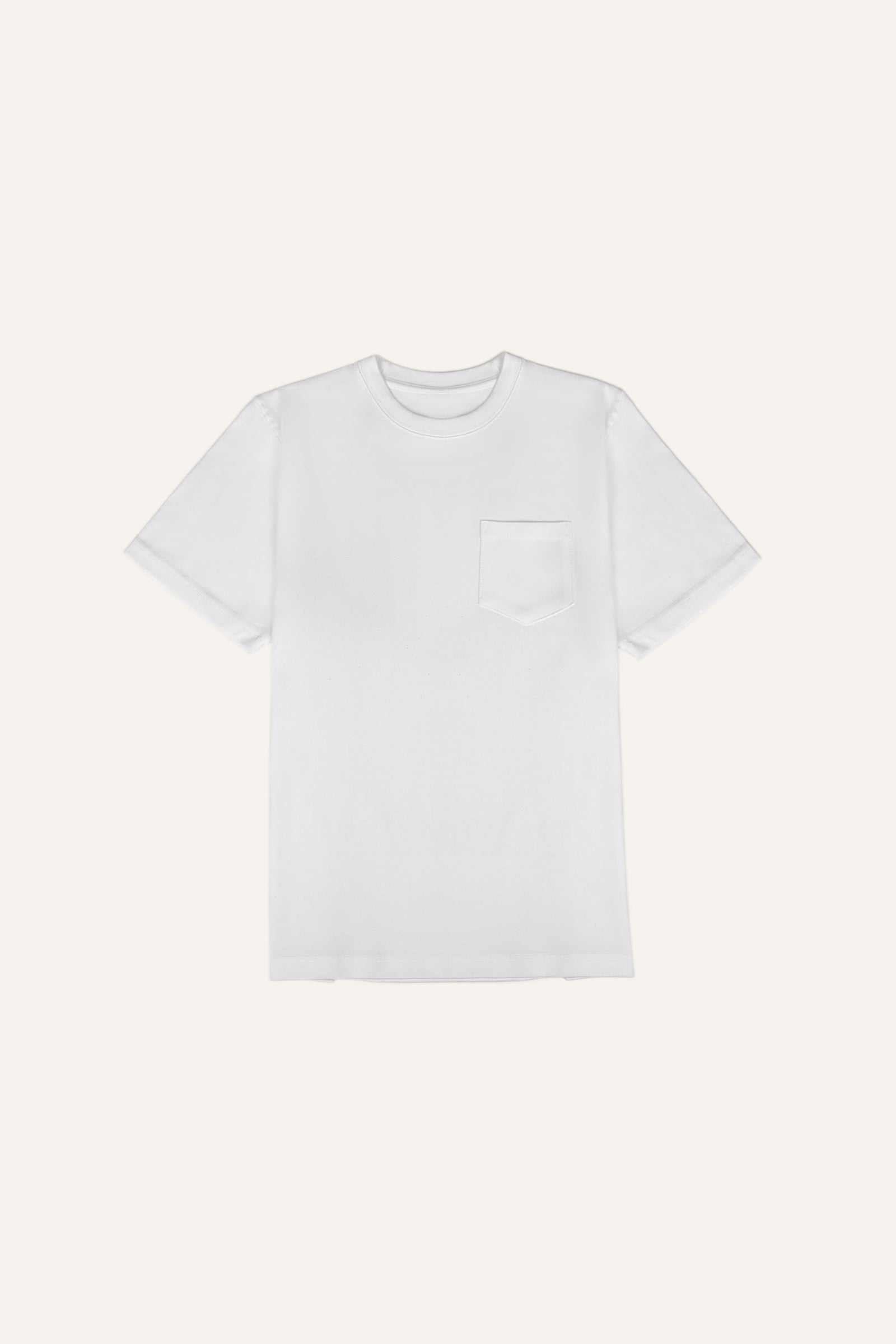 Women's White Chest-Pocket Cotton T-Shirt