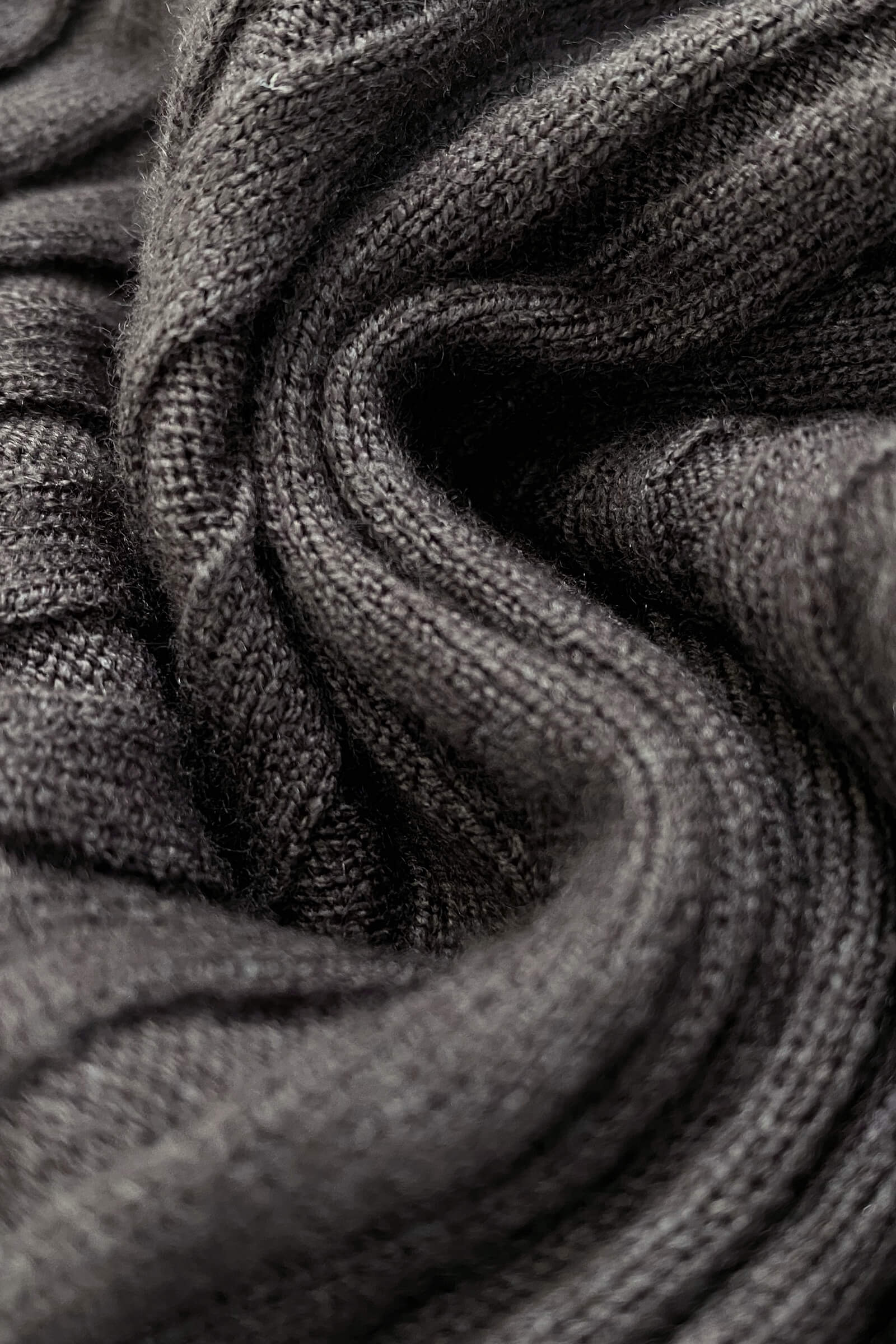 Dim Grey Strap Detail Cut Out Ribbed Knit Sweater