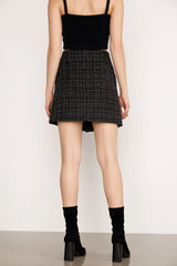 November Black Button Skirt