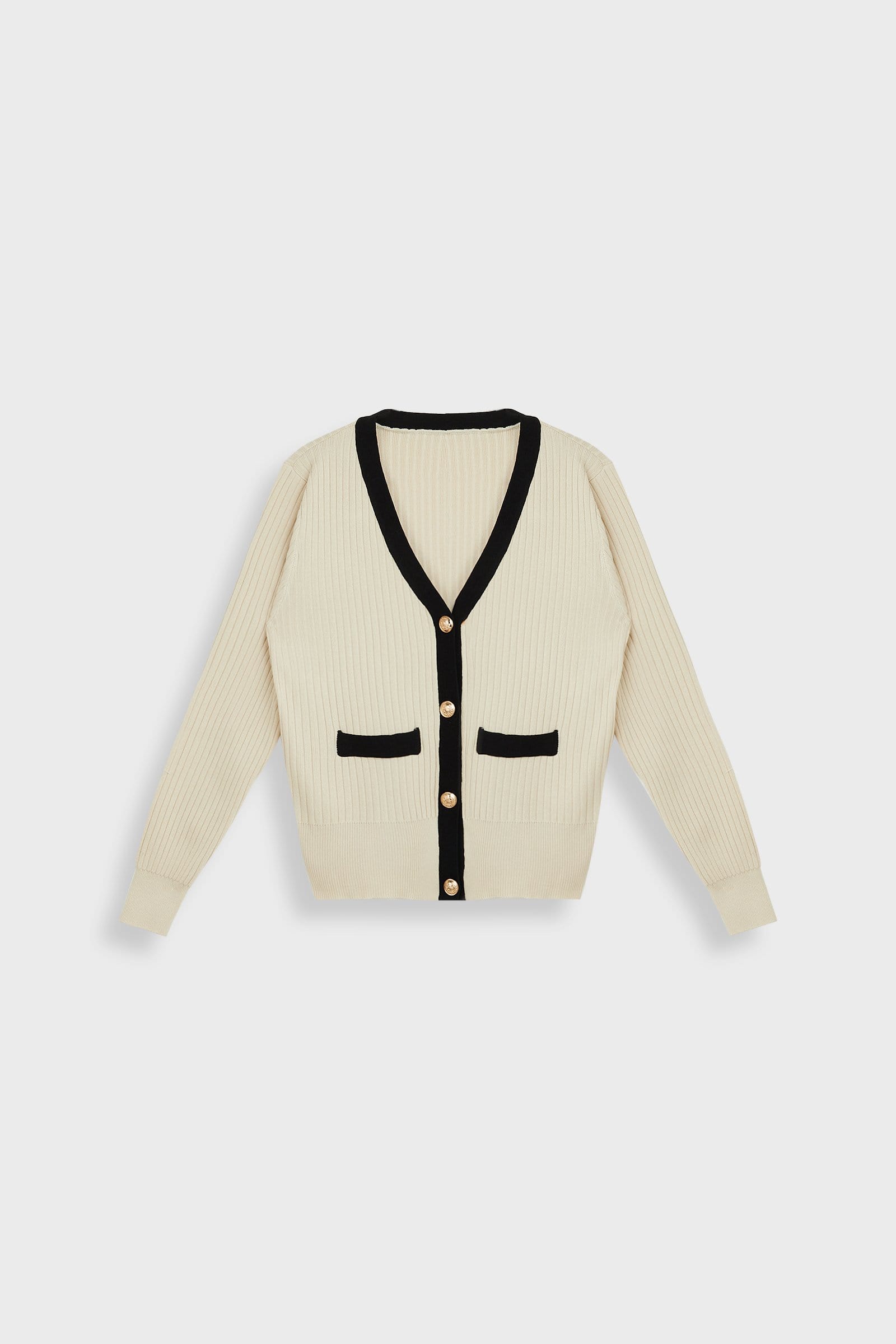 Lealia Beige Contrast Cardigan