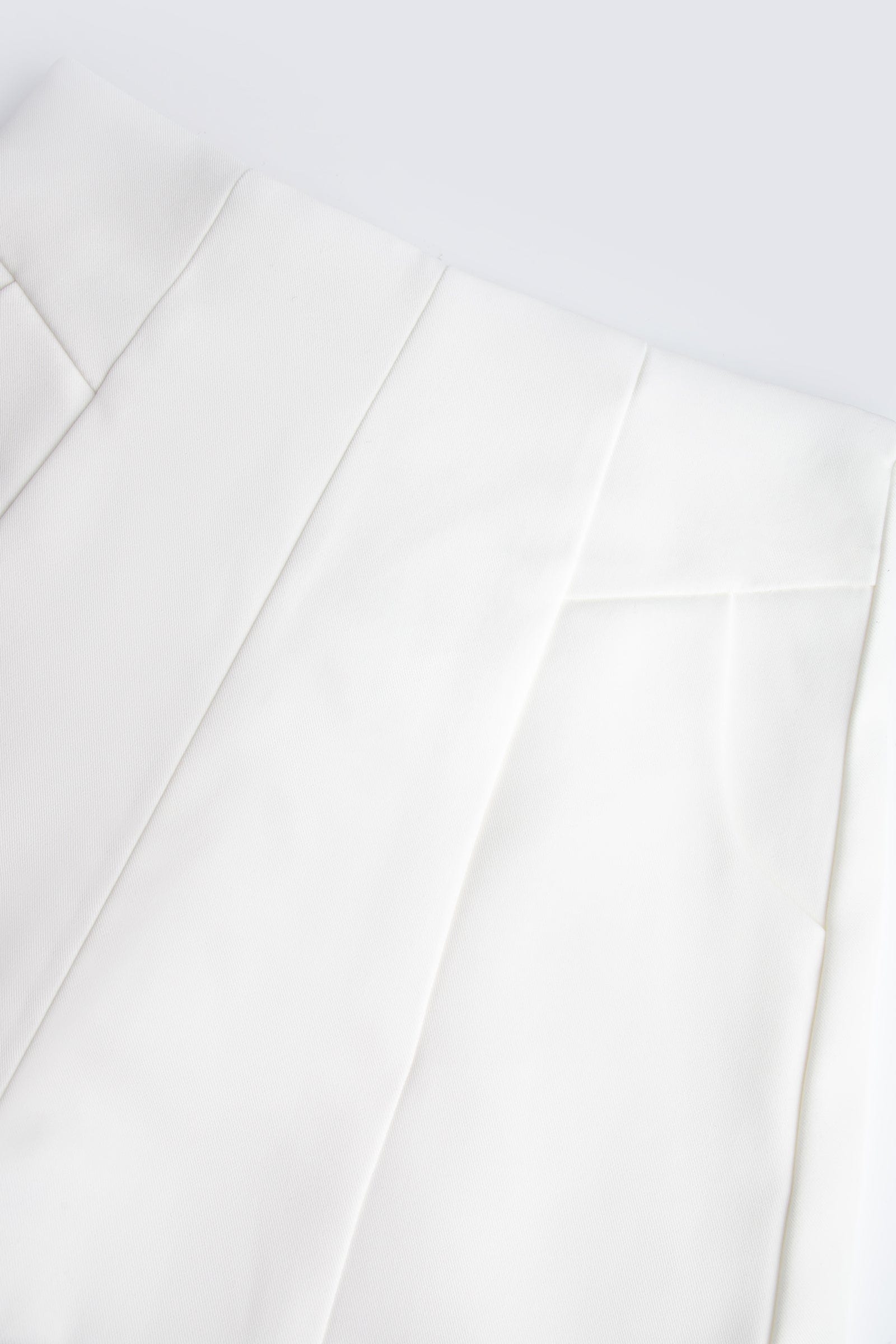 White A-Line Seam-Detail Shorts