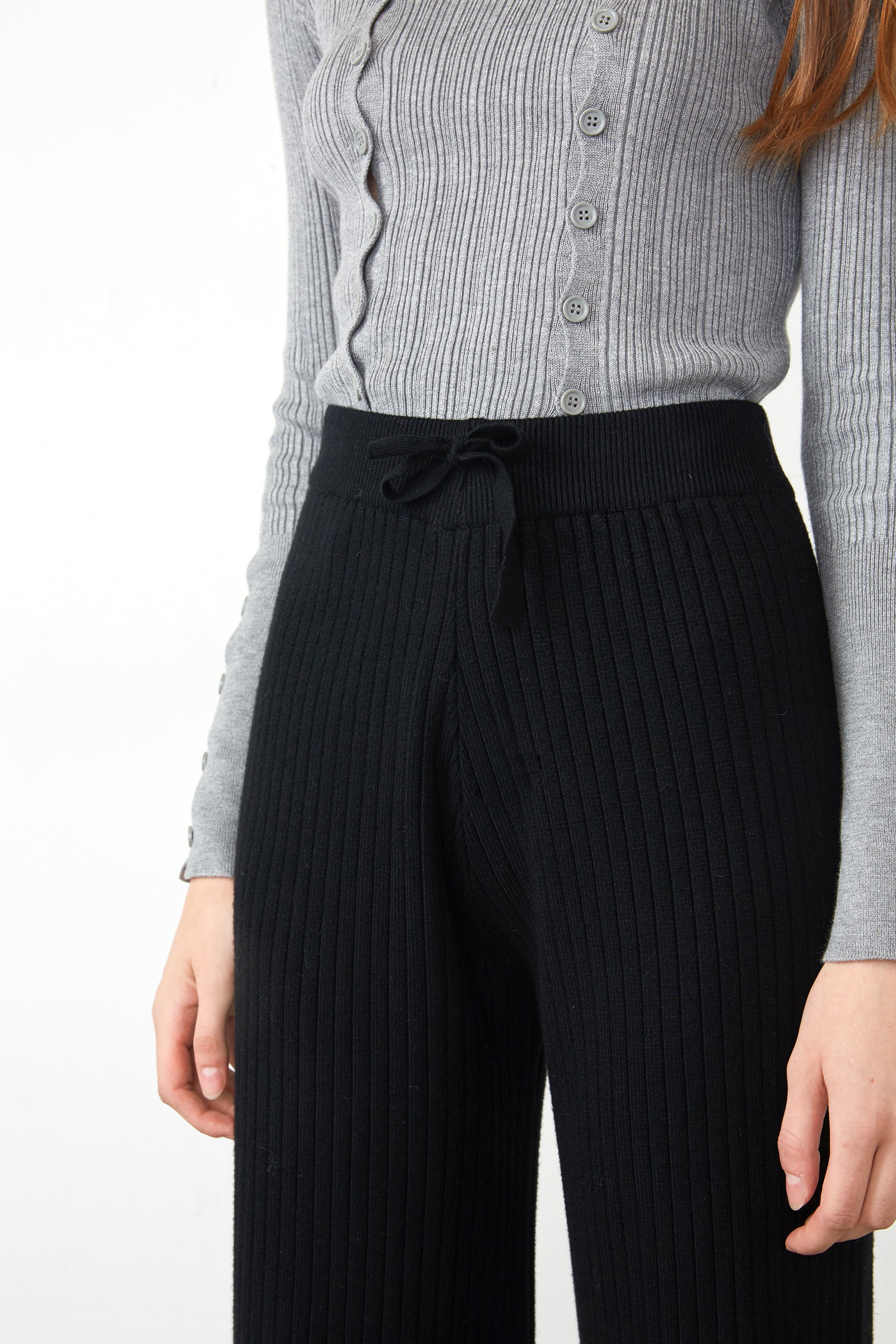 Lowman Black High Waist Knit Pants