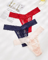 Lace Sheer Low-rise Thong Panties