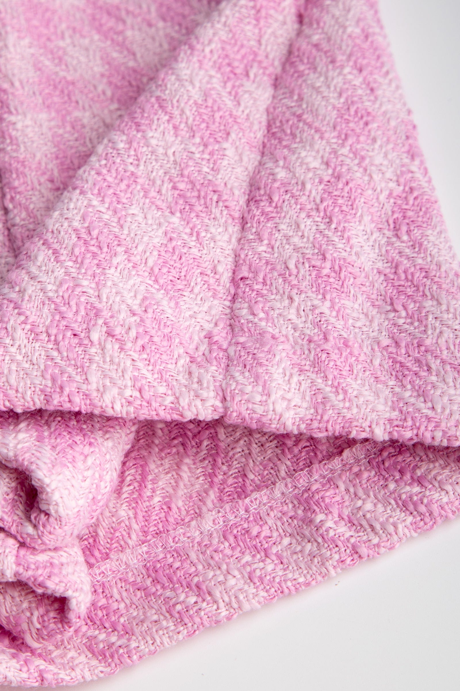 Pink Houndstooth Button Detail Split Hem Mini Skirt