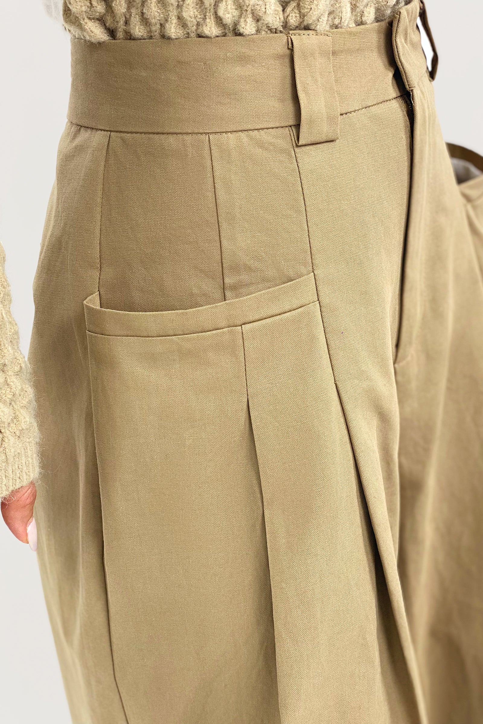 High Waist Solid Wide Leg Pants
