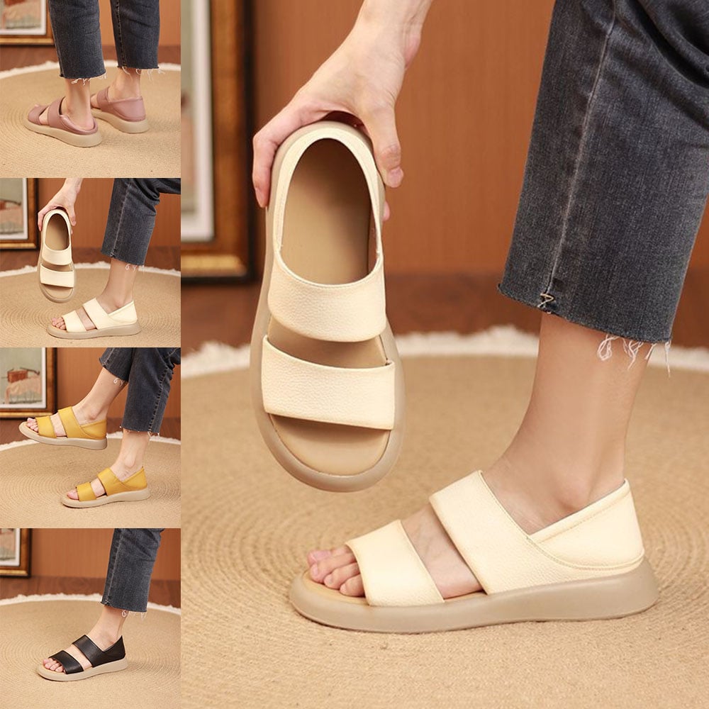 New Thick Soled Fashionable Leather Sandals