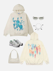 Star Embroidery Graffiti Hoodie