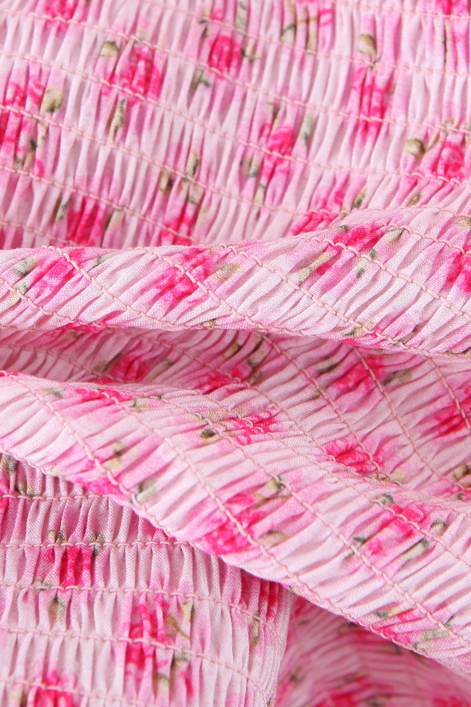 Pink Ruched Bodycon Ruffled Mini Dress