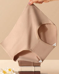 Women's Cotton Skin-Friendly Breathable Slim High Waist Elastic Solid Color Underwear