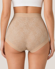 4-Pack High Waist Front Crossover Floral Lace Breathable Panties