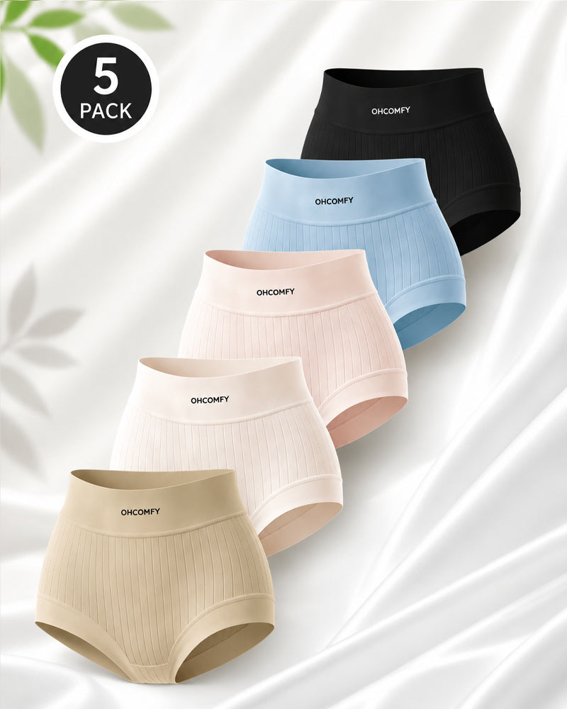 Five-pack Cotton Antibacterial Seamless Breathable Briefs
