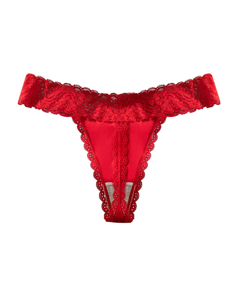 Pure Cotton Lace Low-rise Seamless Thong
