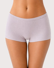 Multi-pack Plus Size High Waist Cotton Ribbed Boyshorts