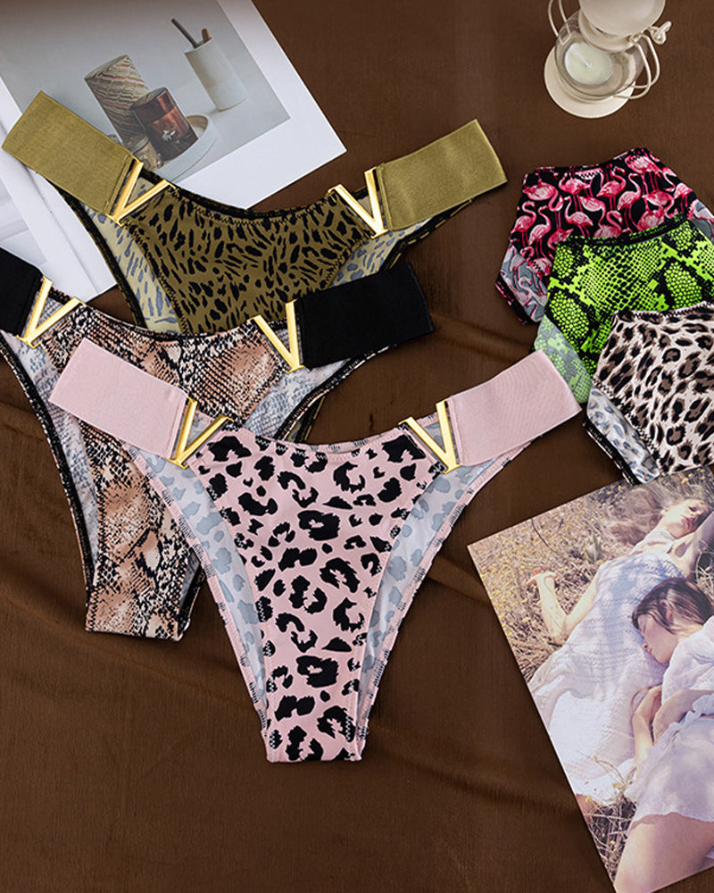 Seamless Colorblock Printed Panties