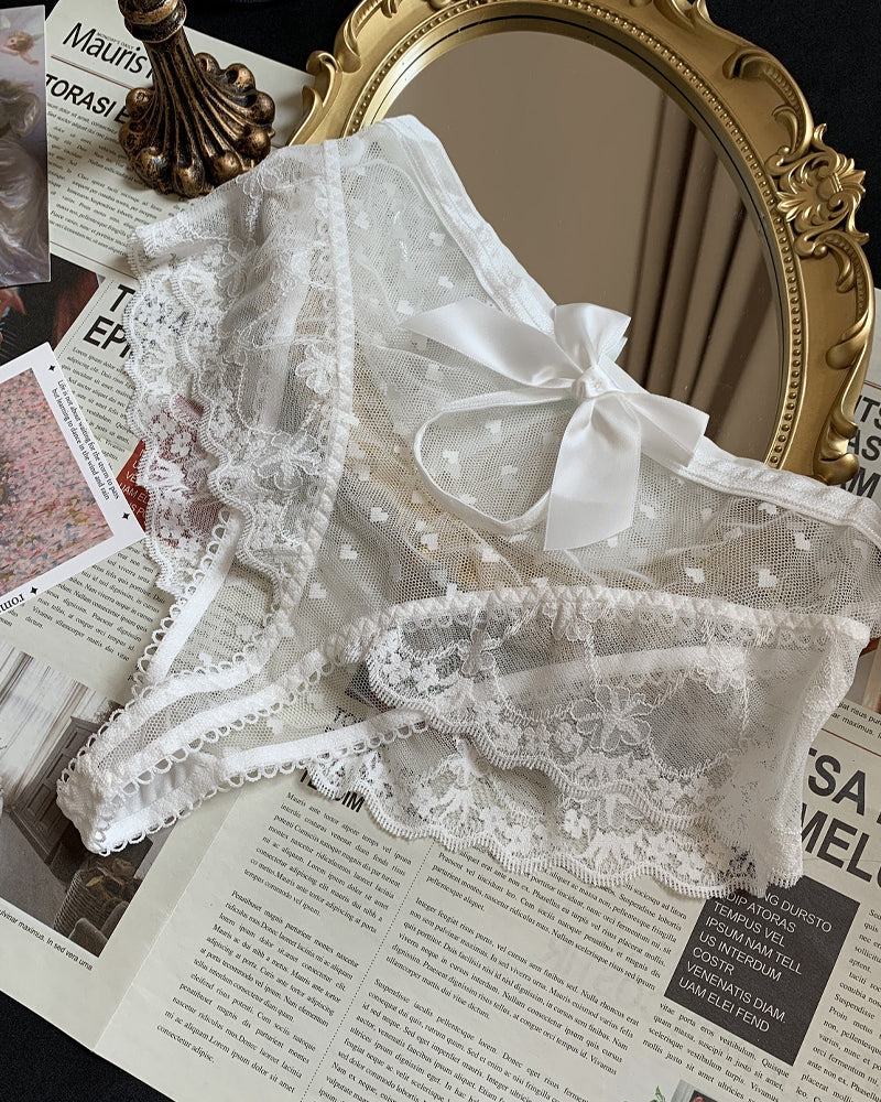 High-waisted Lace Openwork Mesh Breathable Panties