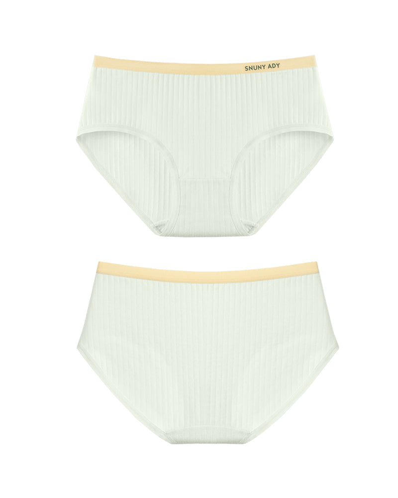 Multi-pack Pure Cotton Colorblock Ribbed Seamless Briefs