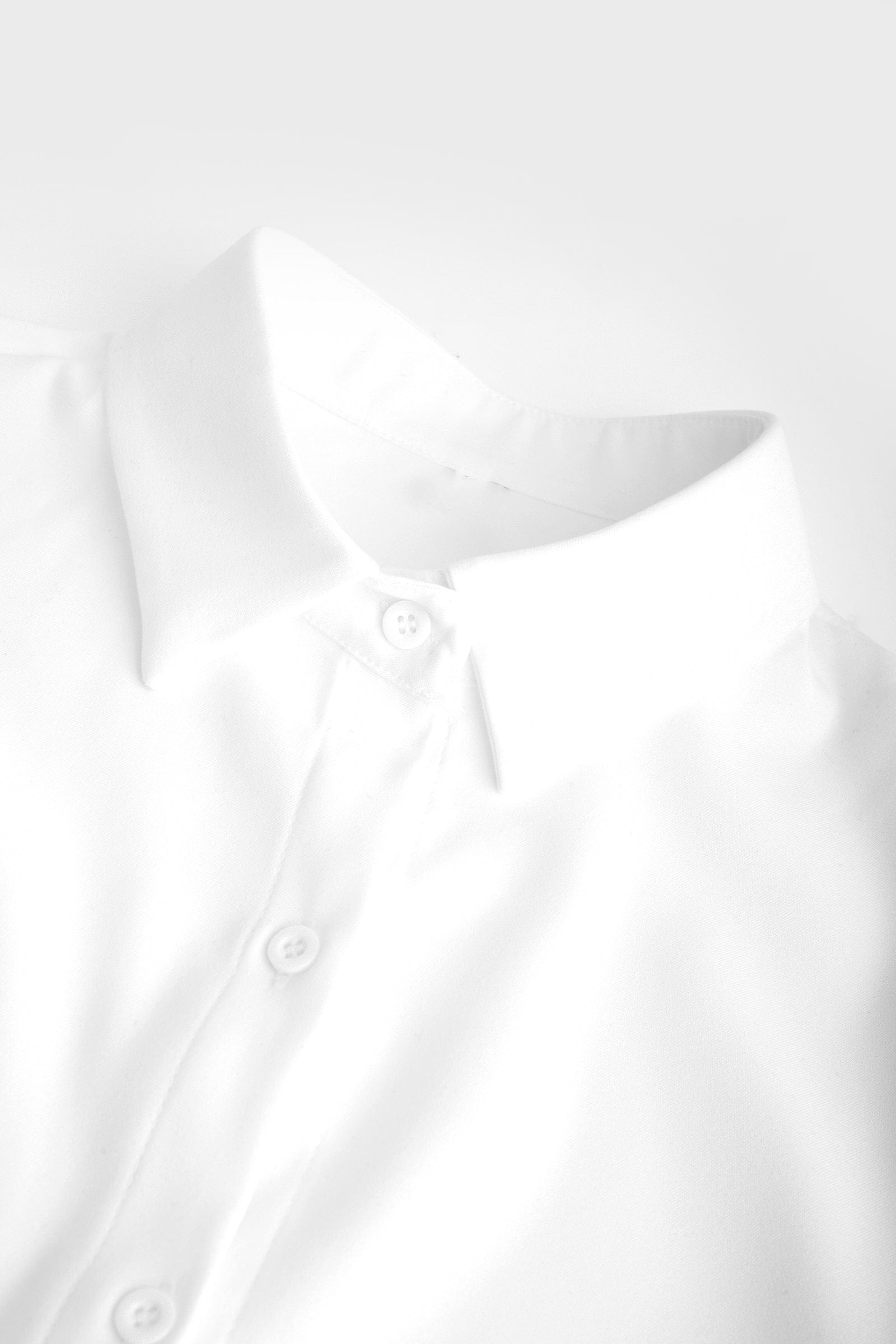 White Buttoned Lantern Sleeve Shirt