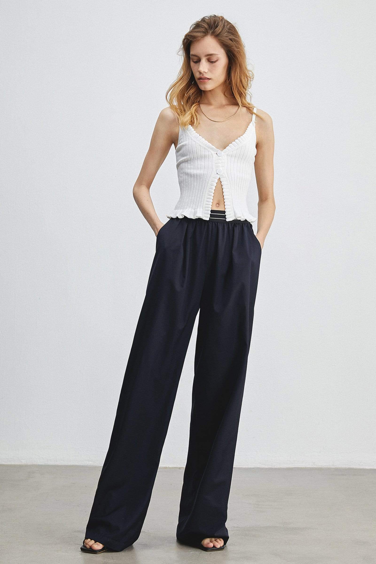 Tara Black Slouchy Wide Leg Pants