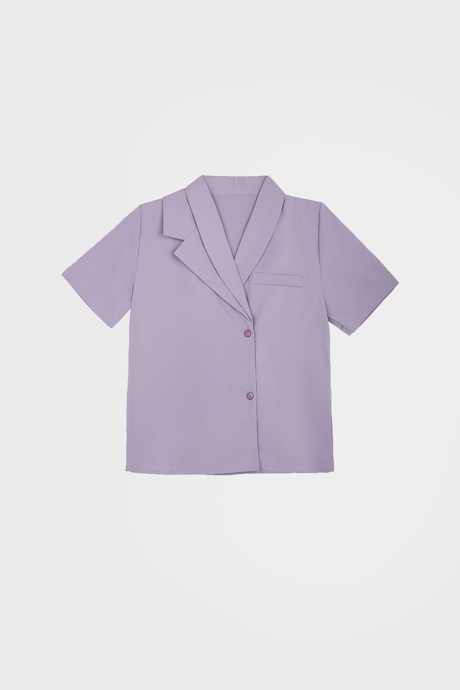 Medium Purple Asymmetric Button Down Shirt