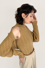 Peru Cable Knit Shrug Cardigan & Vest Two-Piece Set