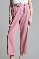 Pink High Rise Tapered Baggy Jeans