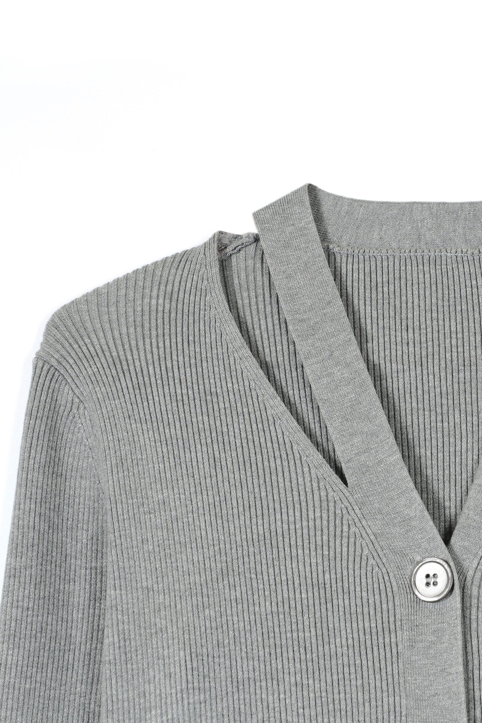 Grey Button-Up Cardigan