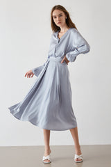 Keren Light Blue Flowy Skirt