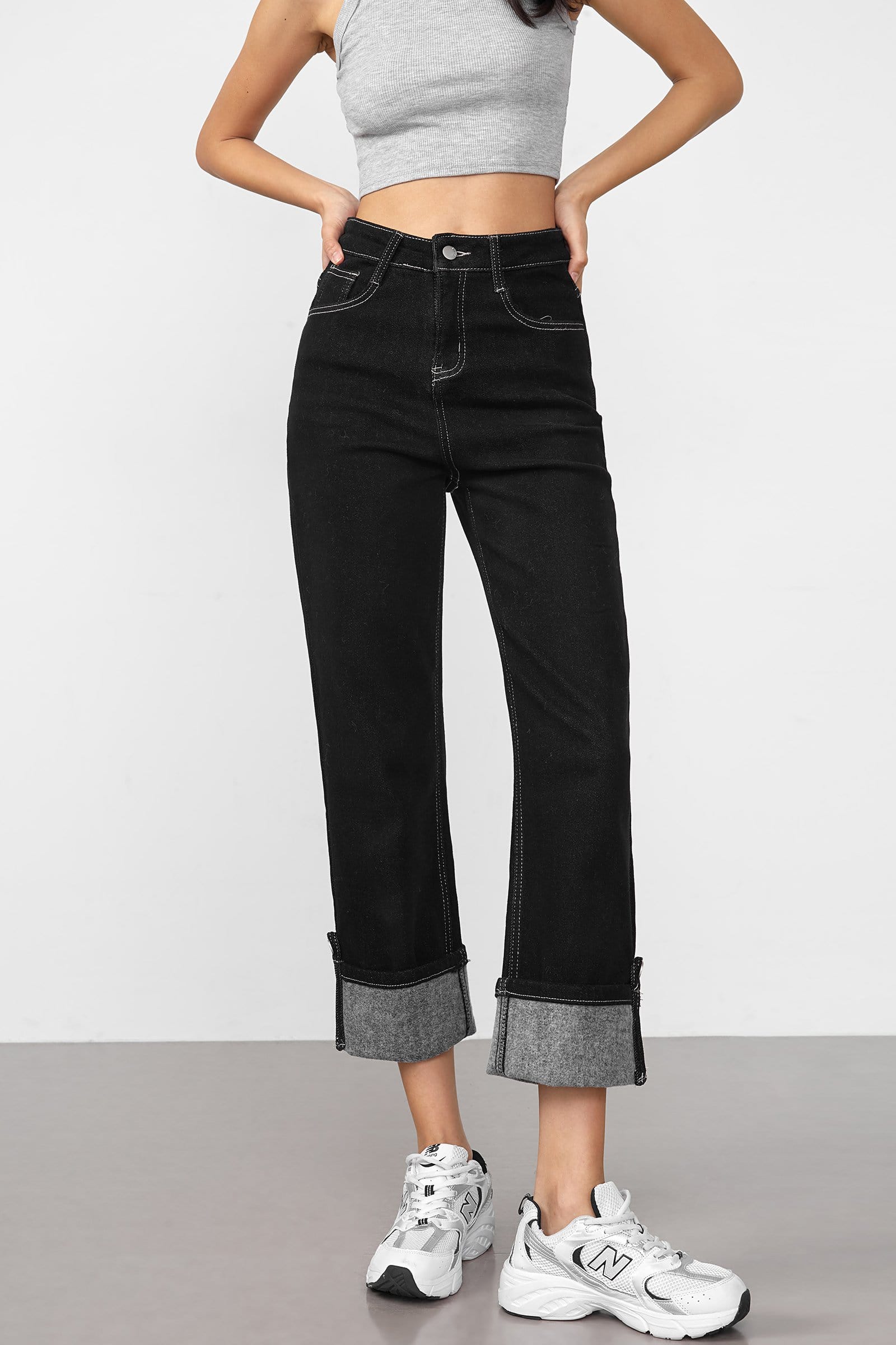 Nereida Black Straight Leg Jeans