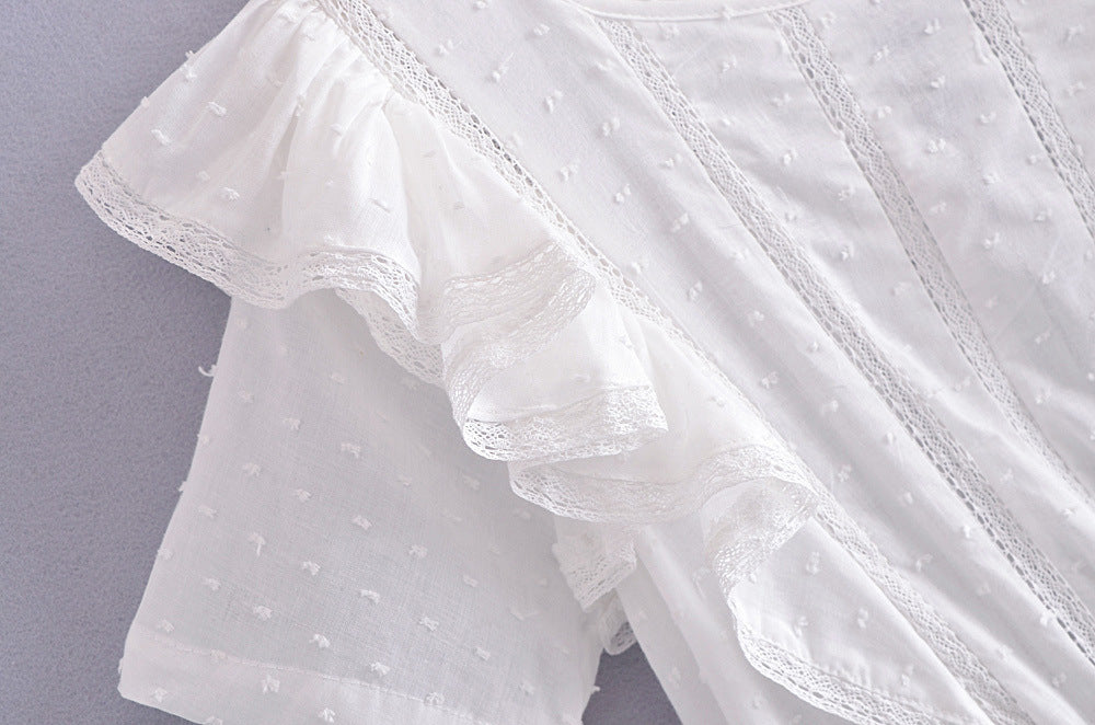 White Lace Layered Mini Dress