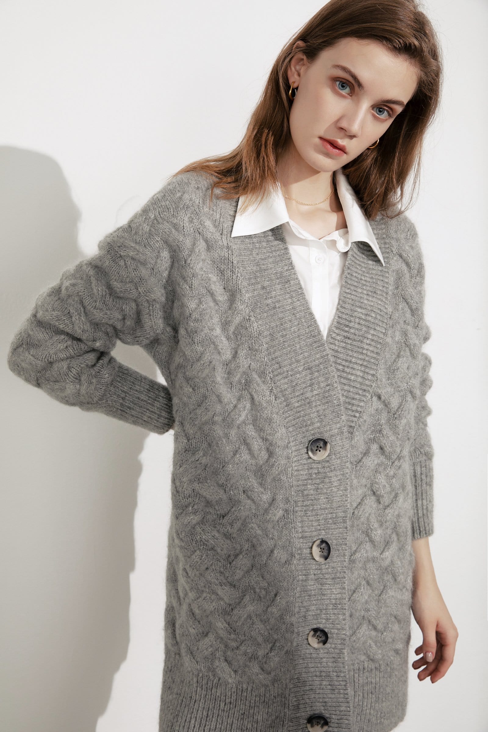 Jennie Grey Chunky Cardigan